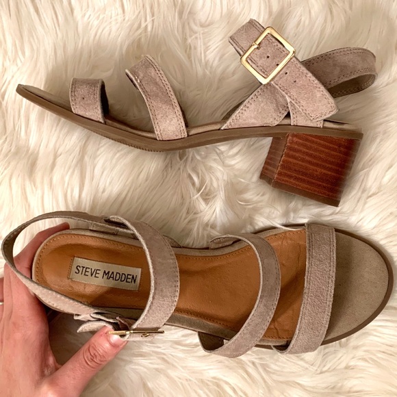 steve madden strappy block heels